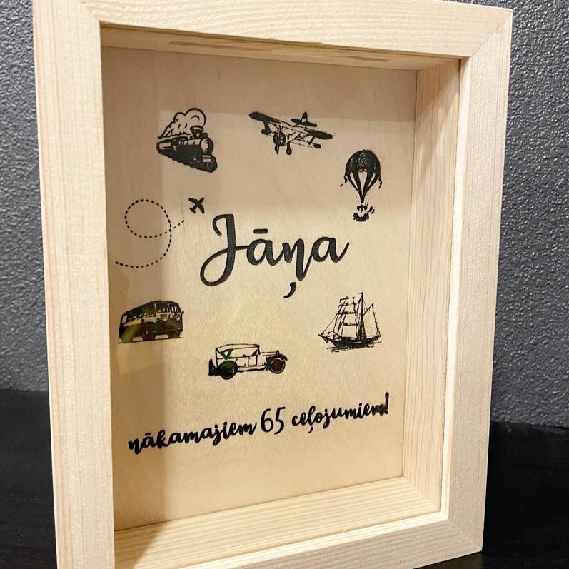 Personalizēta krājkase dzimšanas dienā ar gaviļnieka vārdu